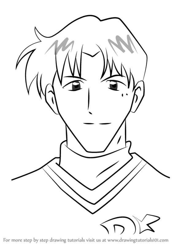 567x800 learn how to draw shigeharu honda from major - Major Drawing