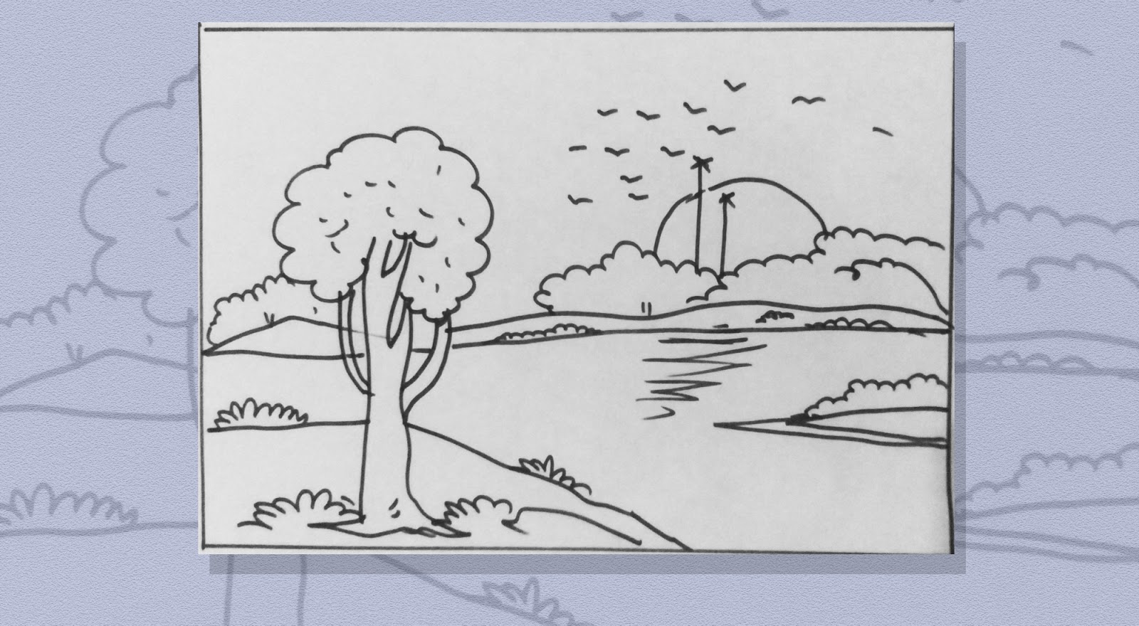 1600x880 How To Make Sunset Scenery Drawings In Minutes For Kids Step - Make Drawing