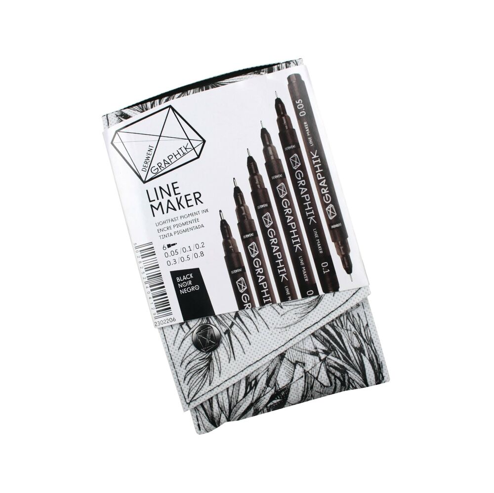 1000x999 derwent graphik line maker drawing pens, black, pack - Maker Drawing