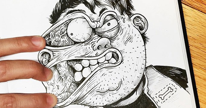 700x368 Funny Illustrations Fight With Their Own Creator Bored Panda - Maker Drawing