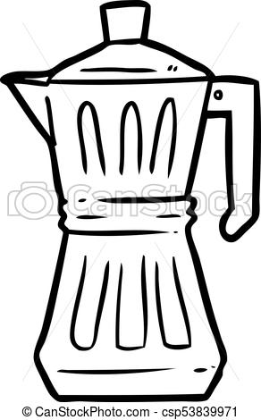 292x470 line drawing of a espresso maker - Maker Drawing