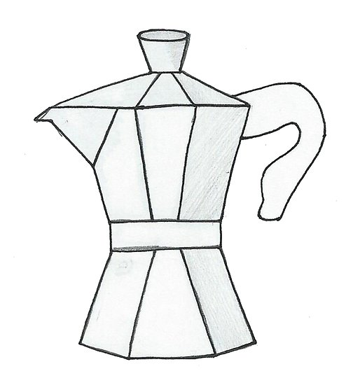 504x550 Moka Pot Coffee Maker Drawing Posters - Maker Drawing