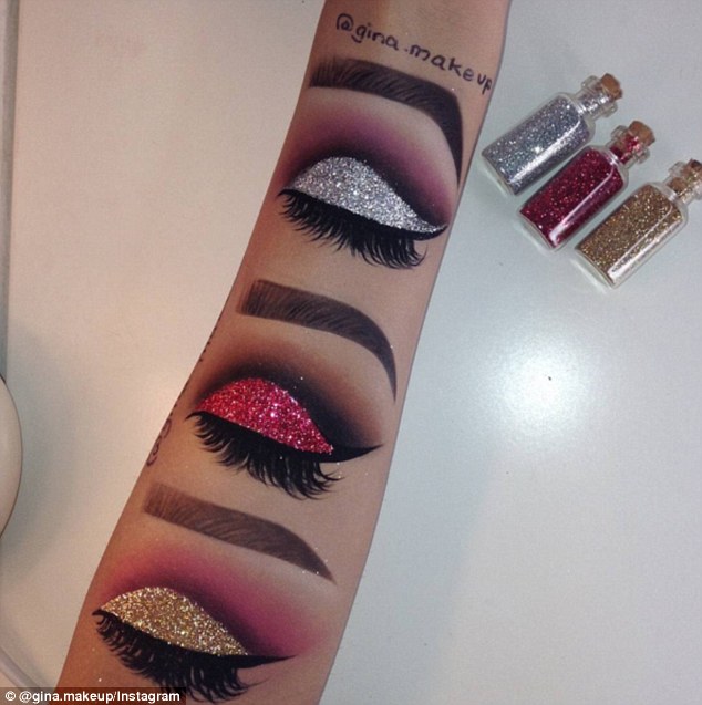 634x637 instagram make up artist gina makeup creates eyeshadow art on her - Makeup Art Drawing