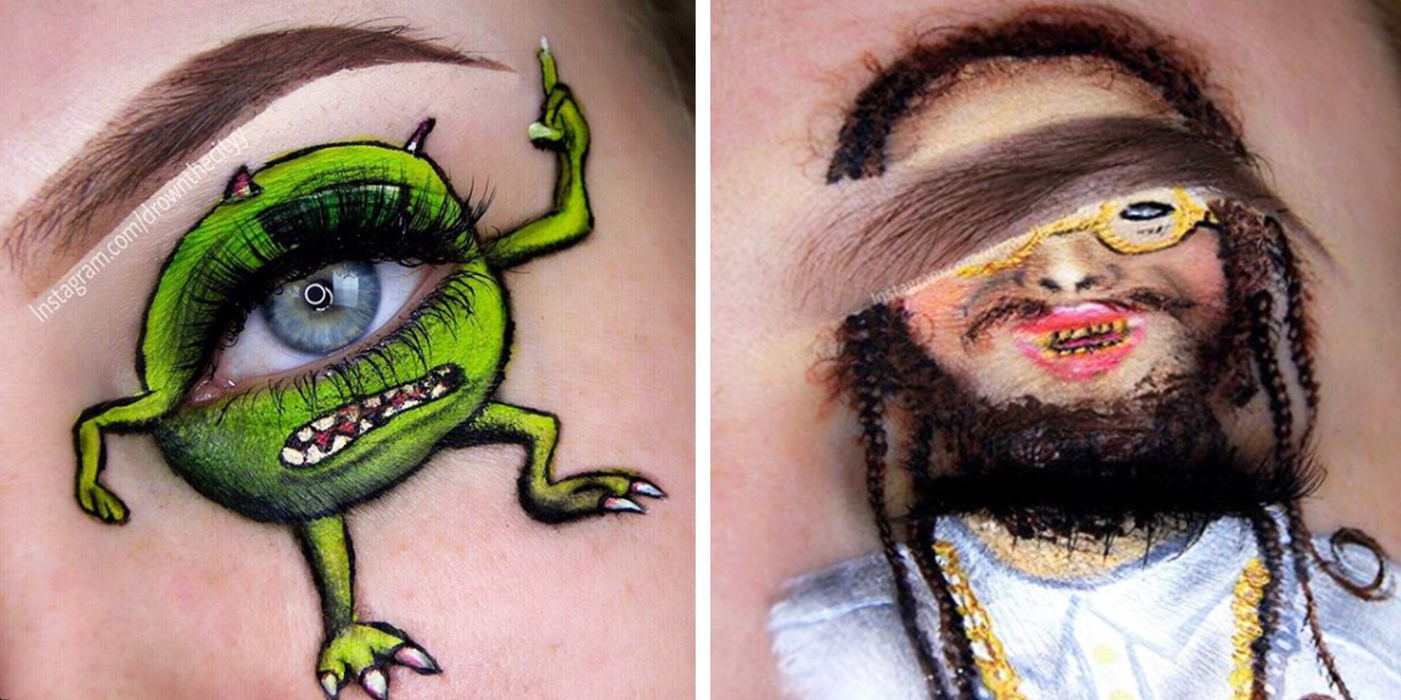 2000x1000 meet the instagram makeup artist who paints famous people on her - Makeup Art Drawing