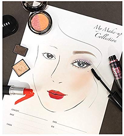410x450 Euneun Art Makeup Artist Sheet Face Chart - Makeup Art Drawing