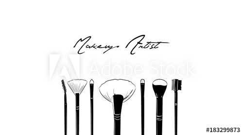 500x278 Makeup Artist Business Card Vector Template With Fashion Hand - Makeup Artist Drawing