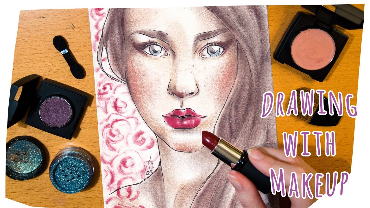 1280x720 Drawing With Makeup - Makeup Artist Drawing