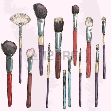 Makeup Brush Drawing at PaintingValley.com  Explore collection of 