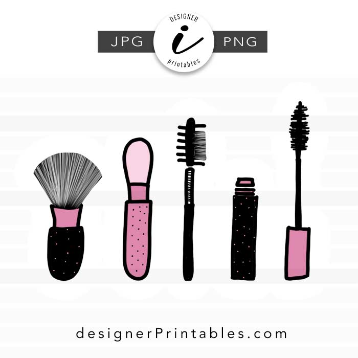 700x700 Makeup Brush Illustration Designer Printables - Makeup Brush Drawing