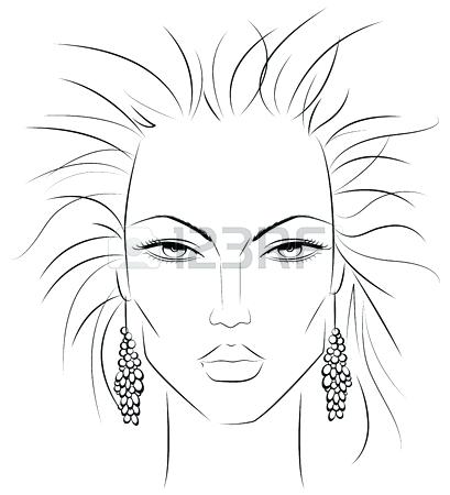 409x450 Blank Face Charts Template For Makeup N Website Templates Ideas - Makeup Drawing Template