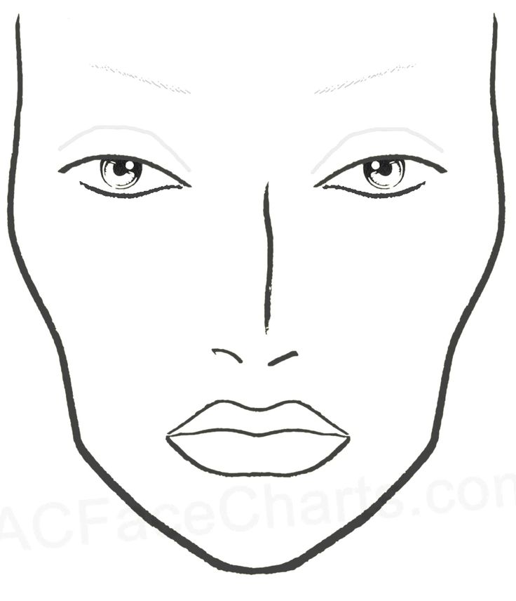 736x856 blank mac face charts printable makeup in mac face charts - Makeup Drawing Template