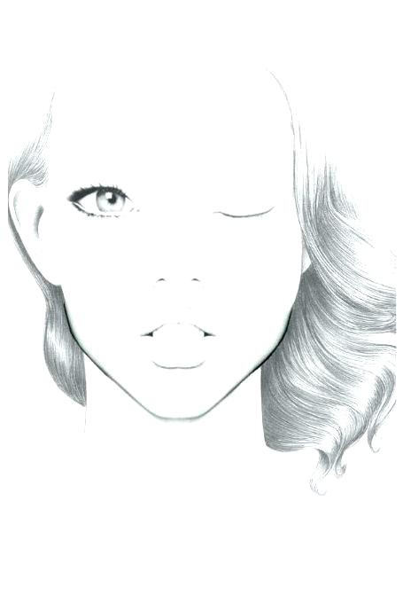 455x671 Collection Of Face Without Makeup Drawing High Quality Free Sketch - Makeup Drawing Template