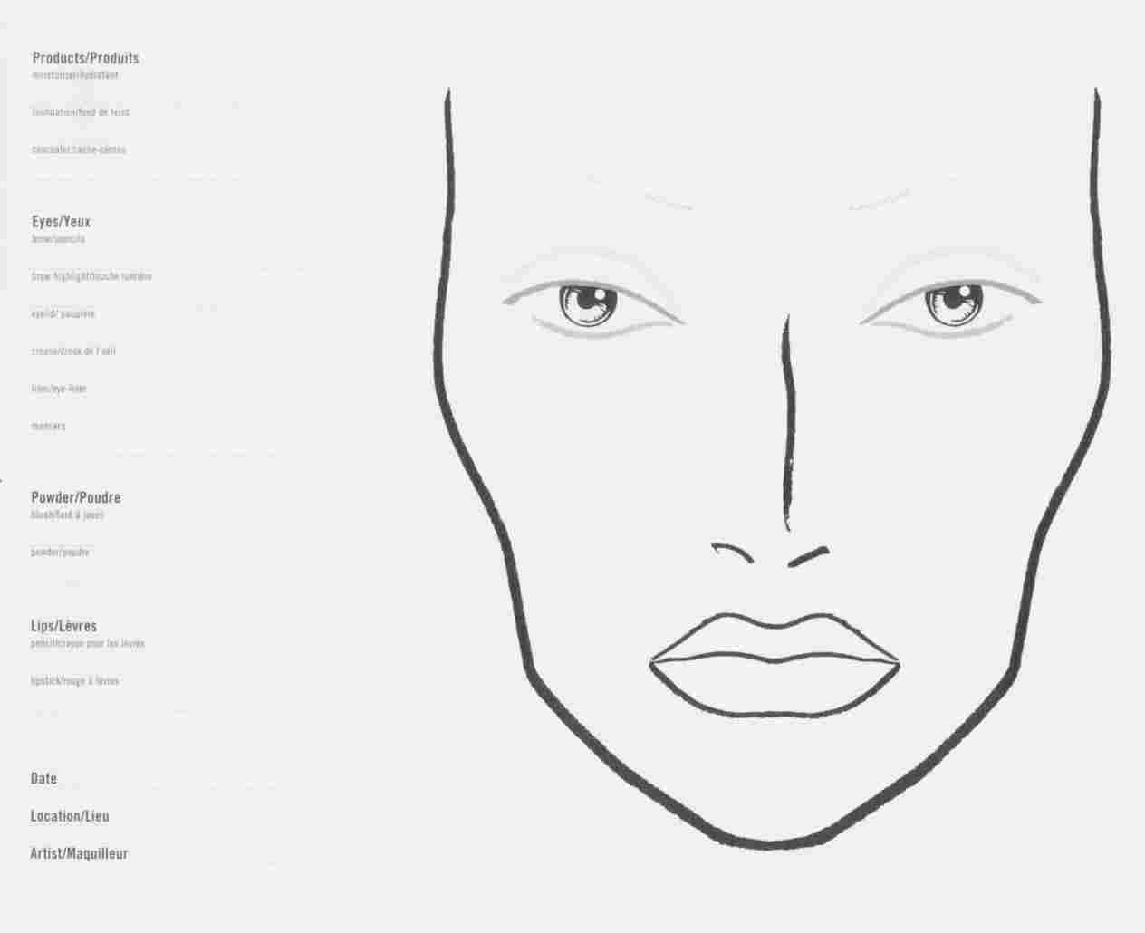 1264x1030 high quality rhclipartxtrascom collection face drawing outline - Makeup Drawing Template