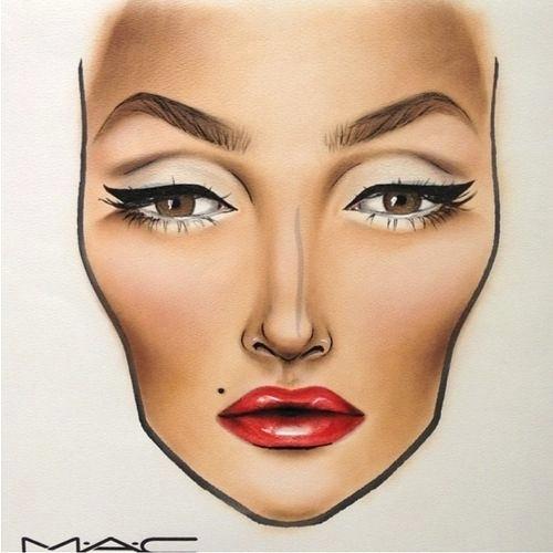 500x500 Mac Red Lipstick Template Makeup Face Newsletter Templates Ideas - Makeup Drawing Template