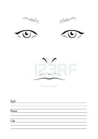 318x450 Face Drawing Template - Makeup Drawing Template