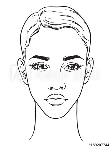 375x500 beautiful african american woman with short haircut portrait - Makeup Drawing Template