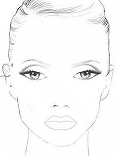 236x317 blank face chart beauty makeup charts, makeup face charts - Makeup Drawing Template