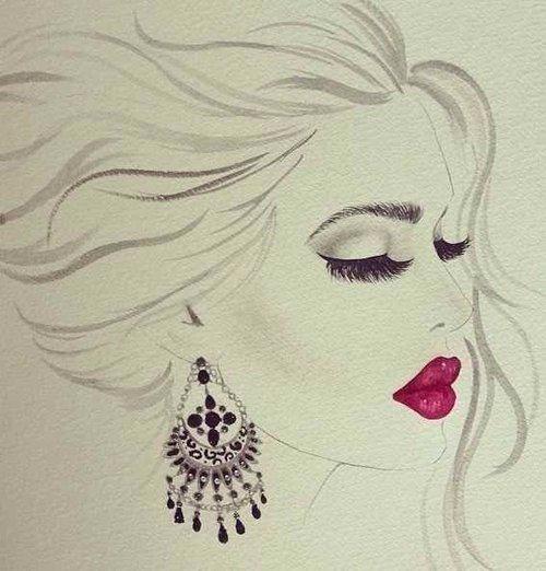 500x522 Makeup Drawings Draw On We Heart It Brushes Sanjeetveen - Makeup Drawings