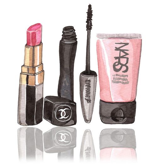 500x537 cosmetic makeup illustration, makeup - Makeup Drawings