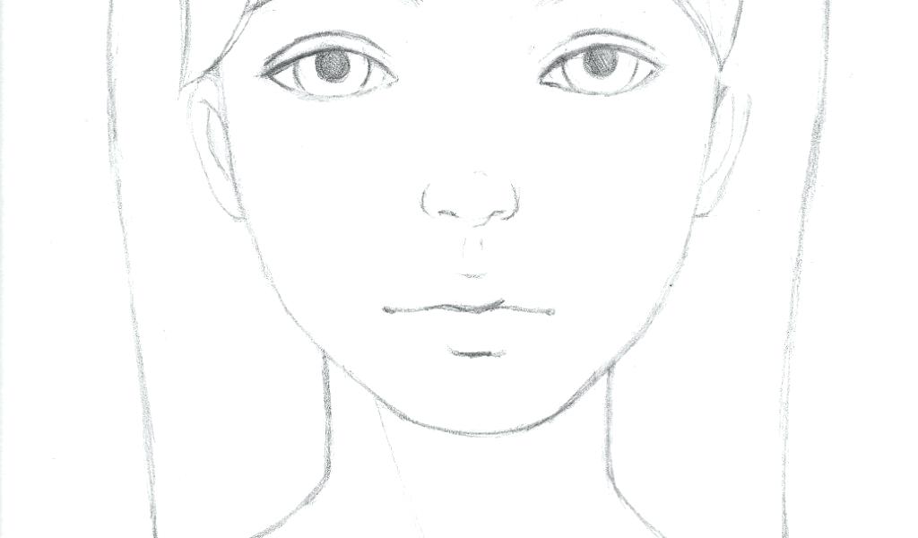 1024x600 Face Drawing Template Insuremart - Makeup Face Drawing