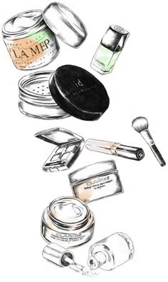 236x395 Best Beauty Product Sketch Images Fashion Illustrations - Makeup Products Drawing