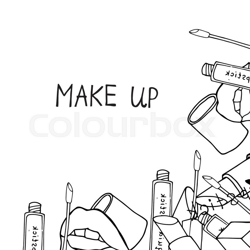 800x800 makeup products cosmetics sketchy stock vector colourbox - Makeup Products Drawing