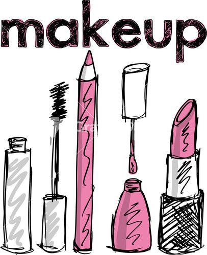406x500 sketch of makeup products vector illustration artsy makeup - Makeup Products Drawing