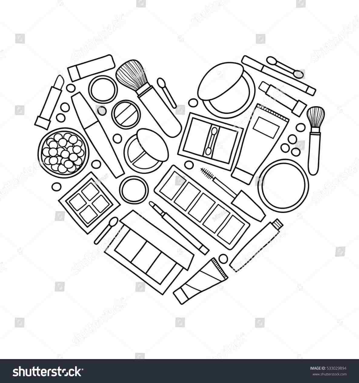 1185x1264 makeup products drawing - Makeup Products Drawing