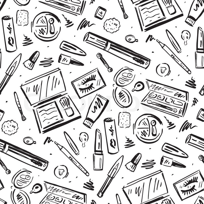 800x800 beauty products cosmetics seamless stock vector colourbox - Makeup Products Drawing