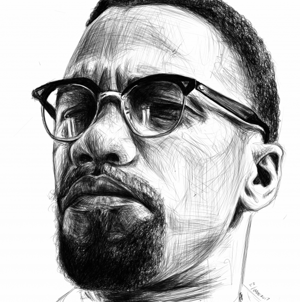 Malcolm X Drawing at PaintingValley.com | Explore collection of Malcolm ...