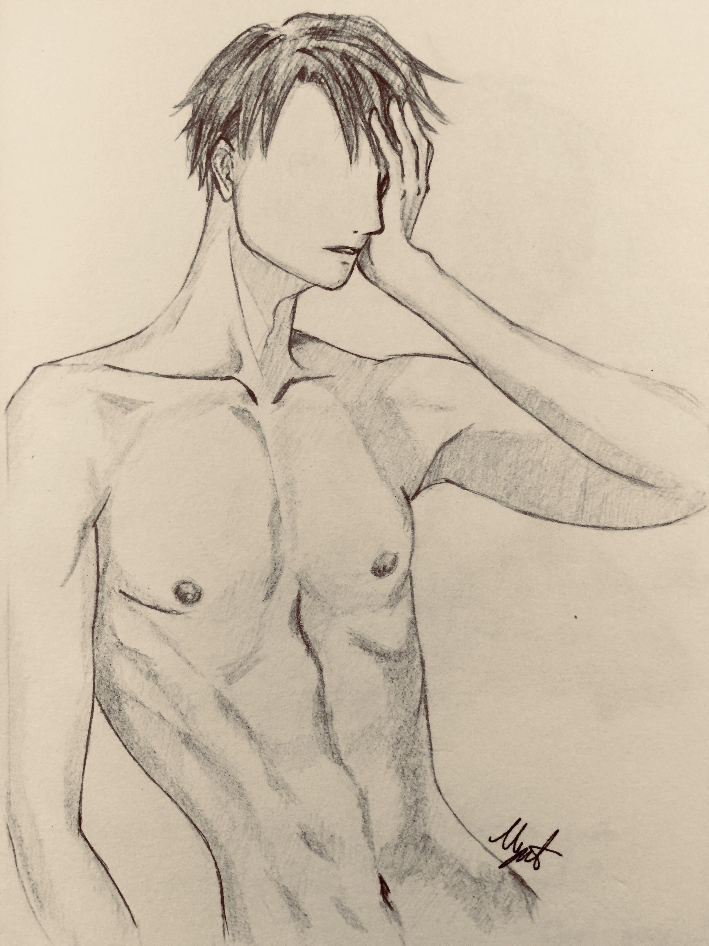 2448x3264 cs i tried to draw male anatomy animesketch - Male Anatomy Drawing