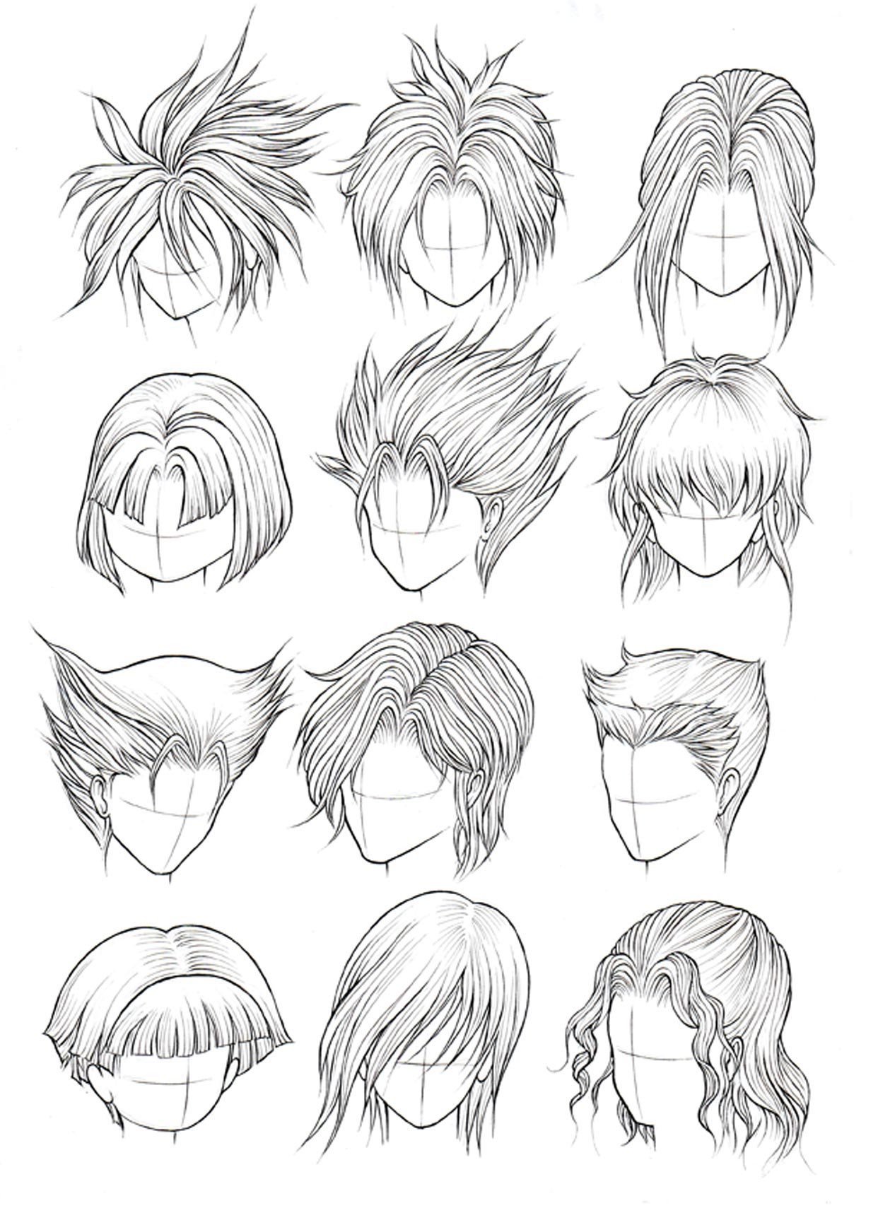 Drawing Hairstyles Male Anime : Hairstyles Art Reference Male ...