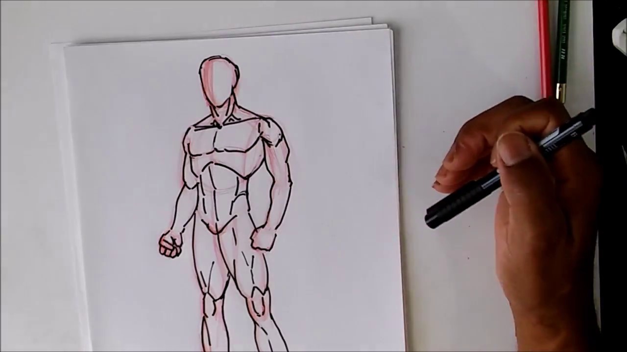 1280x720 How To Draw The Male Body Oh So Simple - Male Body Drawing