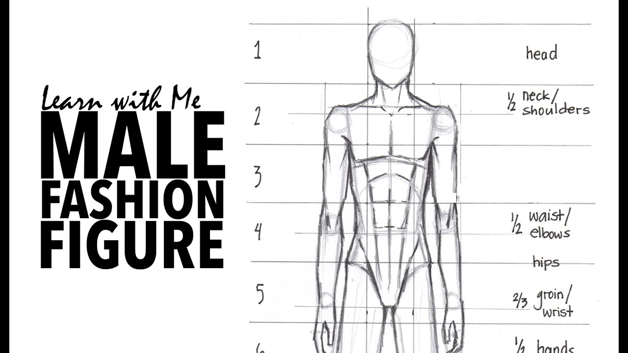 1280x720 Learn With Me - Male Body Drawing Template