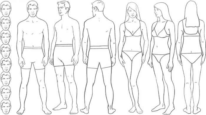 699x391 Body Proportions Theory And Practice - Male Body Outline Drawing