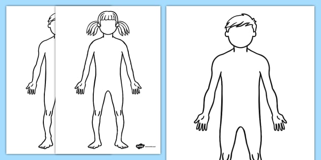 630x315 Body Template Outline Sheet - Male Body Outline Drawing