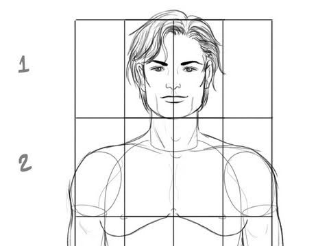480x360 Tutorial How To Draw A Male Body - Male Body Proportions Drawing
