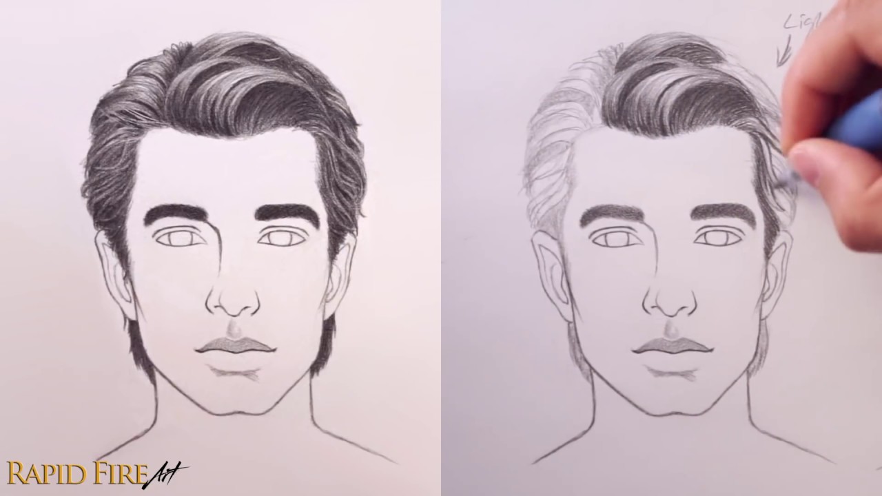 1280x720 How To Draw Hair Male Female - Male Drawing