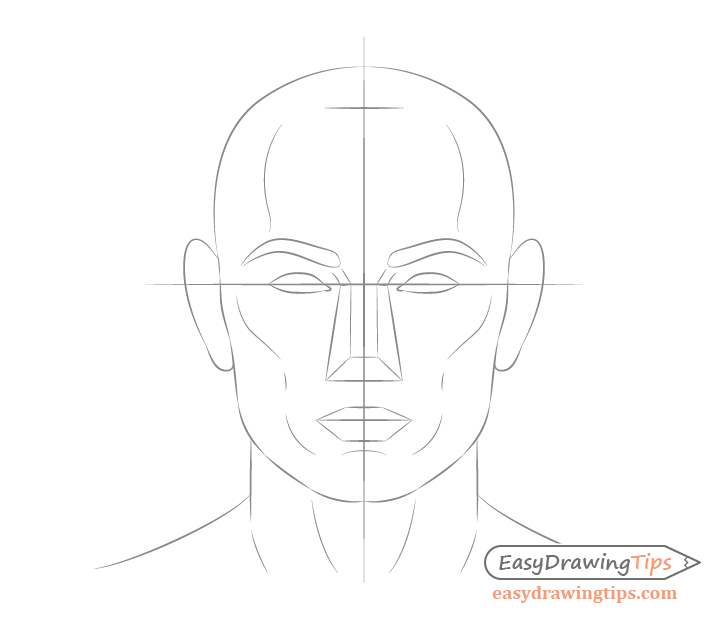 728x620 How To Draw A Male Face Step - Male Drawing Outline