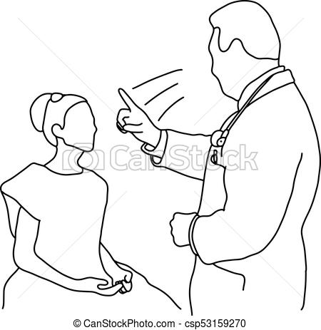 450x463 Male Doctor Testing Optical Reflection Of His Patient Vector - Male Drawing Outline