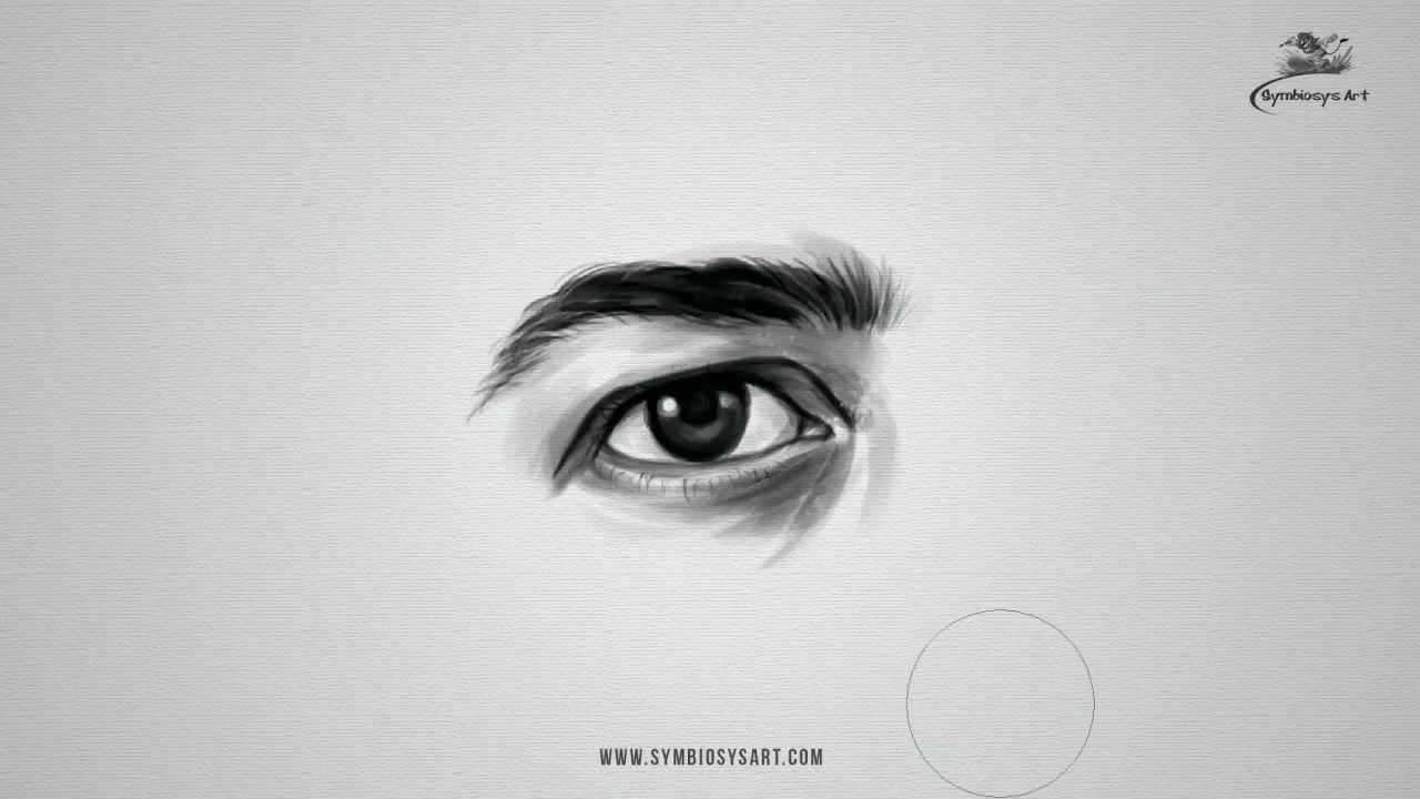 1280x720 How To Draw Realistic Male Eye - Male Eyes Drawing