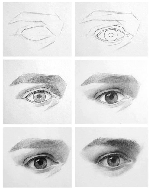 500x629 Image About Art In D R A W - Male Eyes Drawing