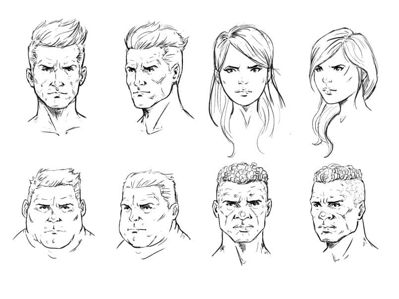 805x603 How To Draw A Face Drawing The Male And Female Head Front - Male Face Drawing