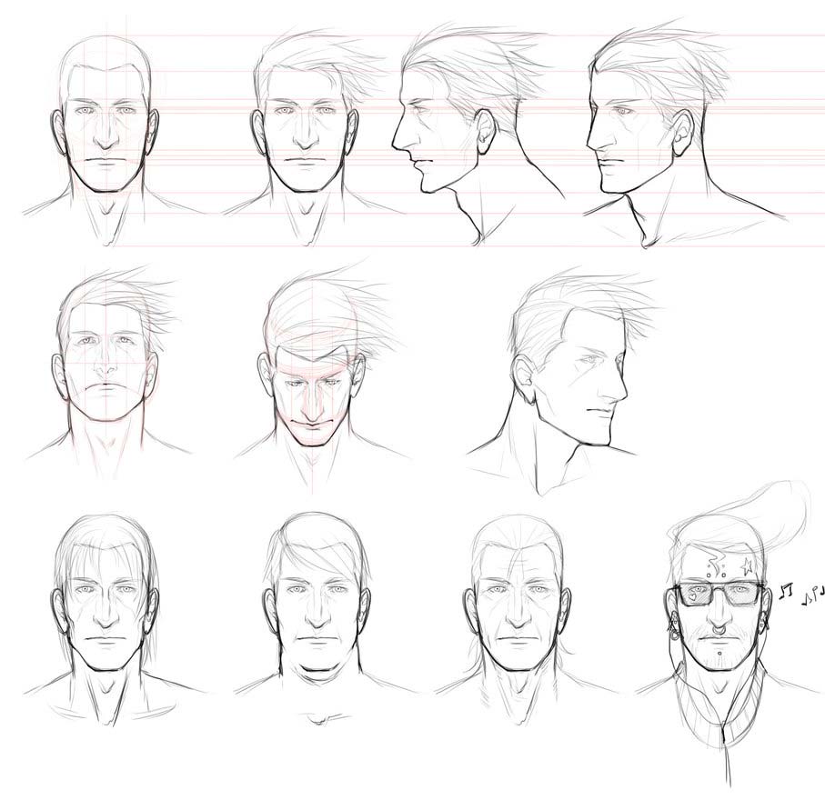 907x880 Male Face Drawing Reference And Sketches For Artists - Male Face Drawing