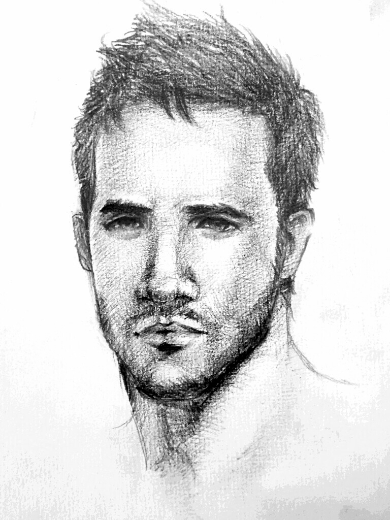 768x1024 Drawing Men Male Face For Free Download - Male Face Drawing