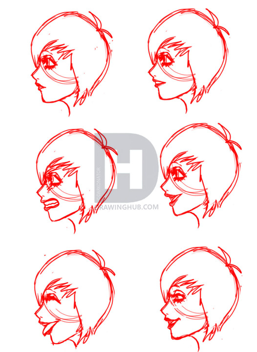 526x720 How To Draw Profile Faces And Mouths Side View, Step - Male Face Profile Drawing