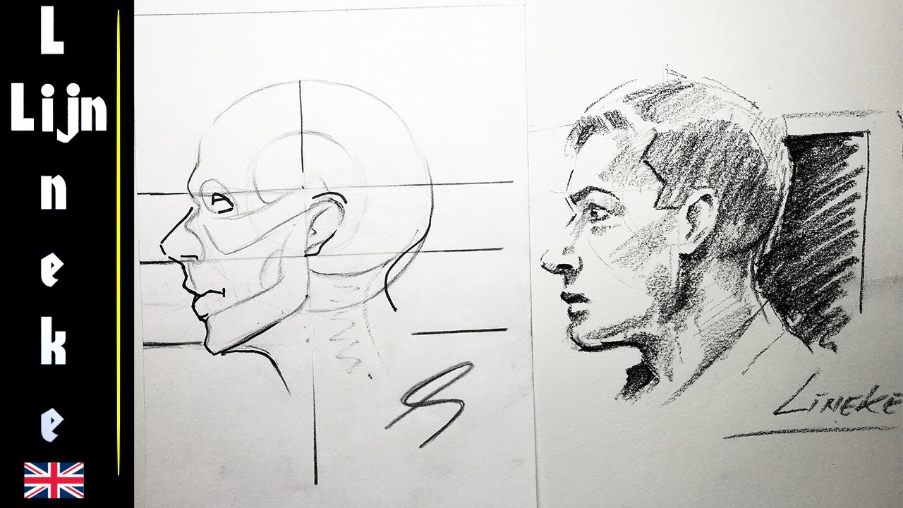 1280x720 Drawing The Male Face For Beginners From The Side - Male Face Profile Drawing