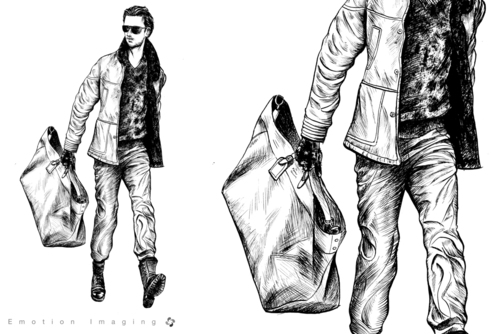 500x334 fashion illustration, emotionimaging louis vuitton men - Male Fashion Drawing