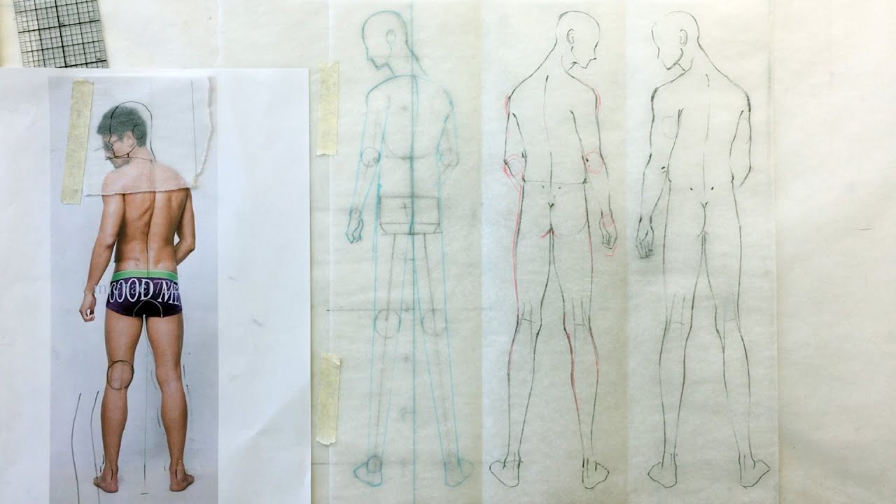 1280x720 Fashion Illustration Tutorial Back Figures Male - Male Fashion Drawing