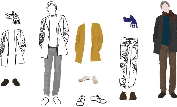 600x364 Men Fashion Illustration Free Vector Download - Male Fashion Drawing